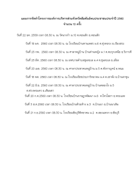แผนการจัดทาโครงการองค์การบริหารส่วนจังหวัดสัมพันธ์พบประชาชนประจา