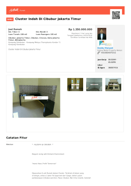 Cluster Indah Di Cibubur Jakarta Timur