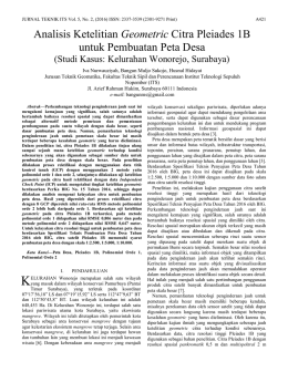 Analisis Ketelitian Geometric Citra Pleiades 1B untuk Pembuatan