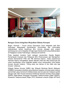 Bangun Zona Integritas Wujudkan Bebas Korupsi