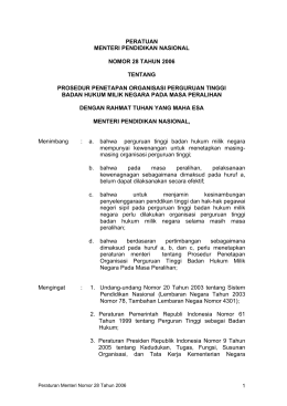 peratuan menteri pendidikan nasional nomor 28 tahun 2006 tentang