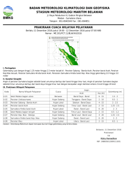 Prakiraan Cuaca Wilayah Pelayanan