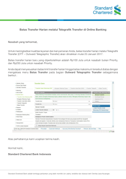 Batas Transfer Harian melalui Telegrafik Transfer di Online Banking