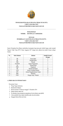 pengumuman tim seleksi pengadaan pegawai tidak tetap_new