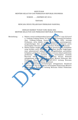keputusan menteri kelautan dan perikanan - Info Hukum