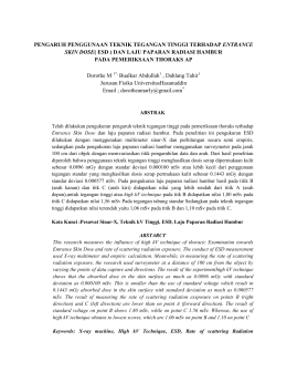 pengaruh penggunaan teknik tegangan tinggi terhadap entrance