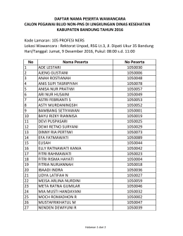 CALON PEGAWAI BLUD NON-PNS DI LINGKUNGAN DINAS