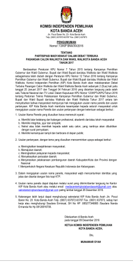 KOMISI INDEPENDEN PEMILIHAN KOTA BANDA ACEH