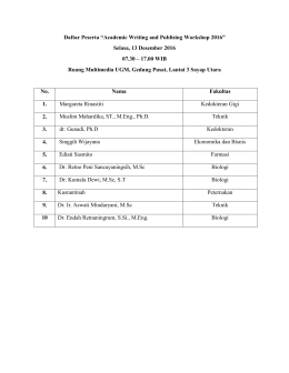 Daftar Peserta “Academic Writing and Publising Workshop 2016