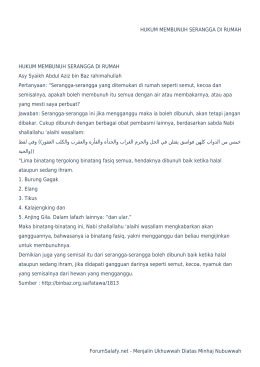 HUKUM MEMBUNUH SERANGGA DI RUMAH HUKUM MEMBUNUH SERANGGA DI RUMAH