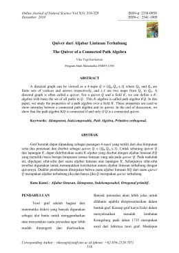 Quiver dari Aljabar Lintasan Terhubung The Quiver of a Connected