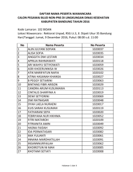 102 BIDAN Lokasi Wawancara : Rektorat Unpad, RSG Lt.3, Jl
