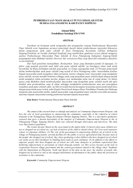Jurnal Sosialisasi Pendidikan Sosiologi-FIS UNM