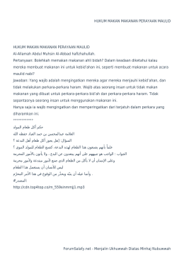 HUKUM MAKAN MAKANAN PERAYAAN MAULID HUKUM MAKAN MAKANAN PERAYAAN