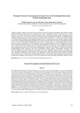 Persepsi Perawat Neurosurgical Critical Care Unit terhadap