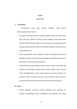 BAB V PENUTUP A. Kesimpulan Berdasarkan uraian pada bab