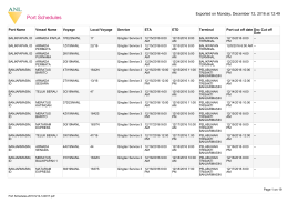 Port Schedules