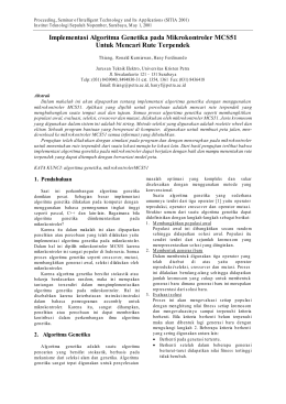 Implementasi Algoritma Genetika pada Mikrokontroler MCS51 Untuk