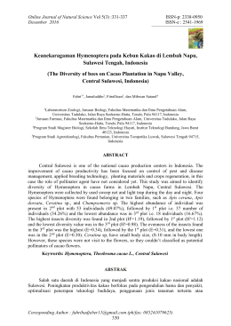 Keanekaragaman Hymenoptera pada Kebun Kakao di Lembah