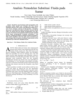 Analisis Pemodelan Substitusi Fluida pada Sumur