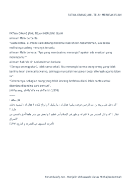 FATWA ORANG JAHIL TELAH MERUSAK ISLAM FATWA ORANG JAHIL TELAH