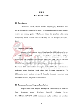 BAB II LANDASAN TEORI 2.1 Tuberkulosis Tuberkulosis adalah