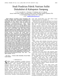 Studi Pendirian Pabrik Natrium Sulfat Dekahidrat di Kabupaten