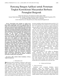 Rancang Bangun Aplikasi untuk Pemetaan Tingkat Kemiskinan