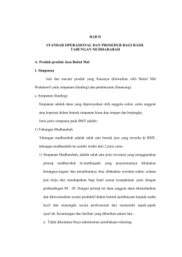 BAB II STANDAR OPERASIONAL DAN PROSEDUR BAGI HASIL