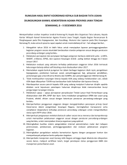 Rumusan Hasil Rakor - Kemenag Jateng