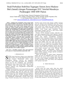 Studi Perbaikan Stabilitas Tegangan Sistem Jawa-Madura