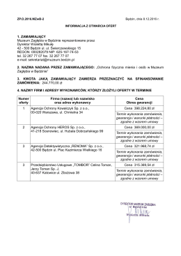 Informacja z otwarcia ofert