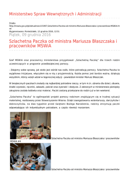 Szlachetna Paczka od ministra Mariusza Błaszczaka i pracowników