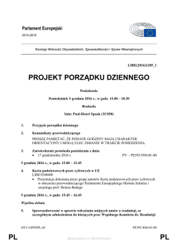 PL PL PROJEKT PORZĄDKU DZIENNEGO