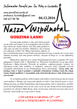 04.12.2016 godzina łaski