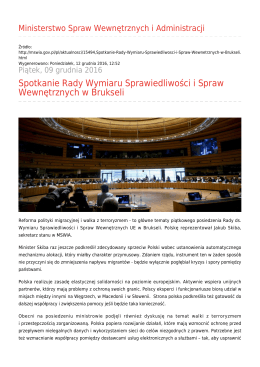 Spotkanie Rady Wymiaru Sprawiedliwości i Spraw Wewnętrznych w