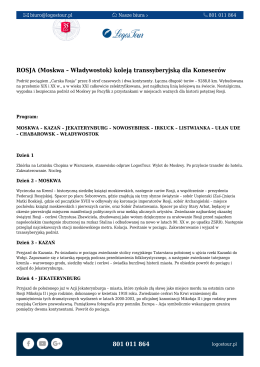 801 011 864 ROSJA (Moskwa &ndash; Władywostok) koleją