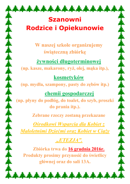 Szanowni Rodzice i Opiekunowie