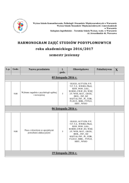 Terminarz zjazd&oacute;w Białystok 2016/2017