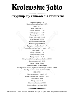 Przyjmujemy zamowienia swiateczne