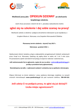 ulotka informacyjna - Zespół Żłobków m. st. Warszawy