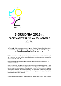 5 GRUDNIA 2016 r.