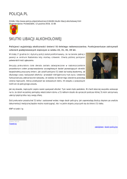 POLICJA.PL SKUTKI LIBACJI ALKOHOLOWEJ