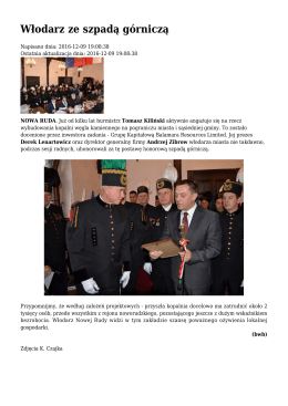 Włodarz ze szpadą górniczą