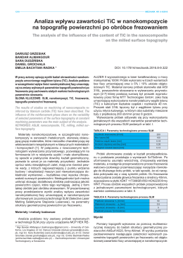 The analysis of the influence of the content of TiC in the