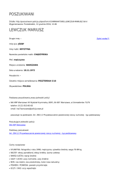 poszukiwani lewczuk mariusz