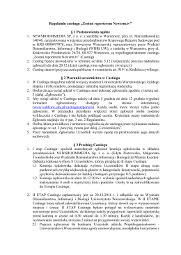 Regulamin Castingu - Wydział Dziennikarstwa, Informacji i