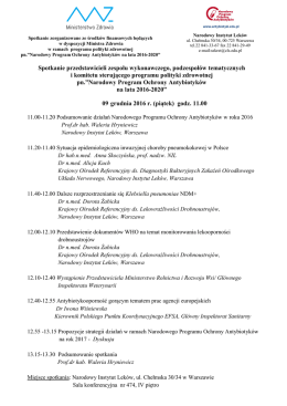 szczegółowy program spotkania.