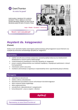 Grant Thornton Frąckowiak sp. z o.o. sp. k. Asystent ds. księgowości
