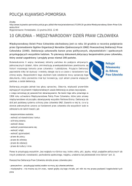 międzynarodowy dzień praw człowieka - Policja Kujawsko